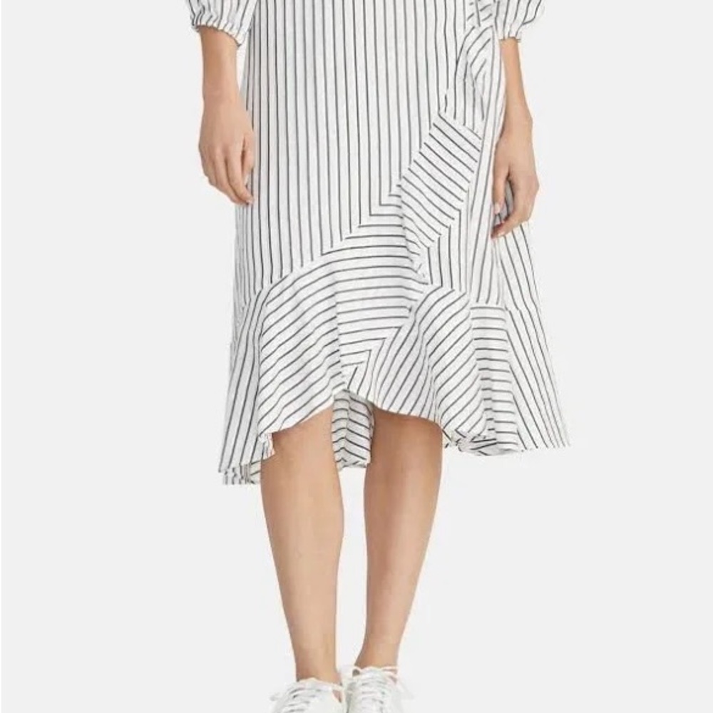 Striped White and Black Women's Skirt